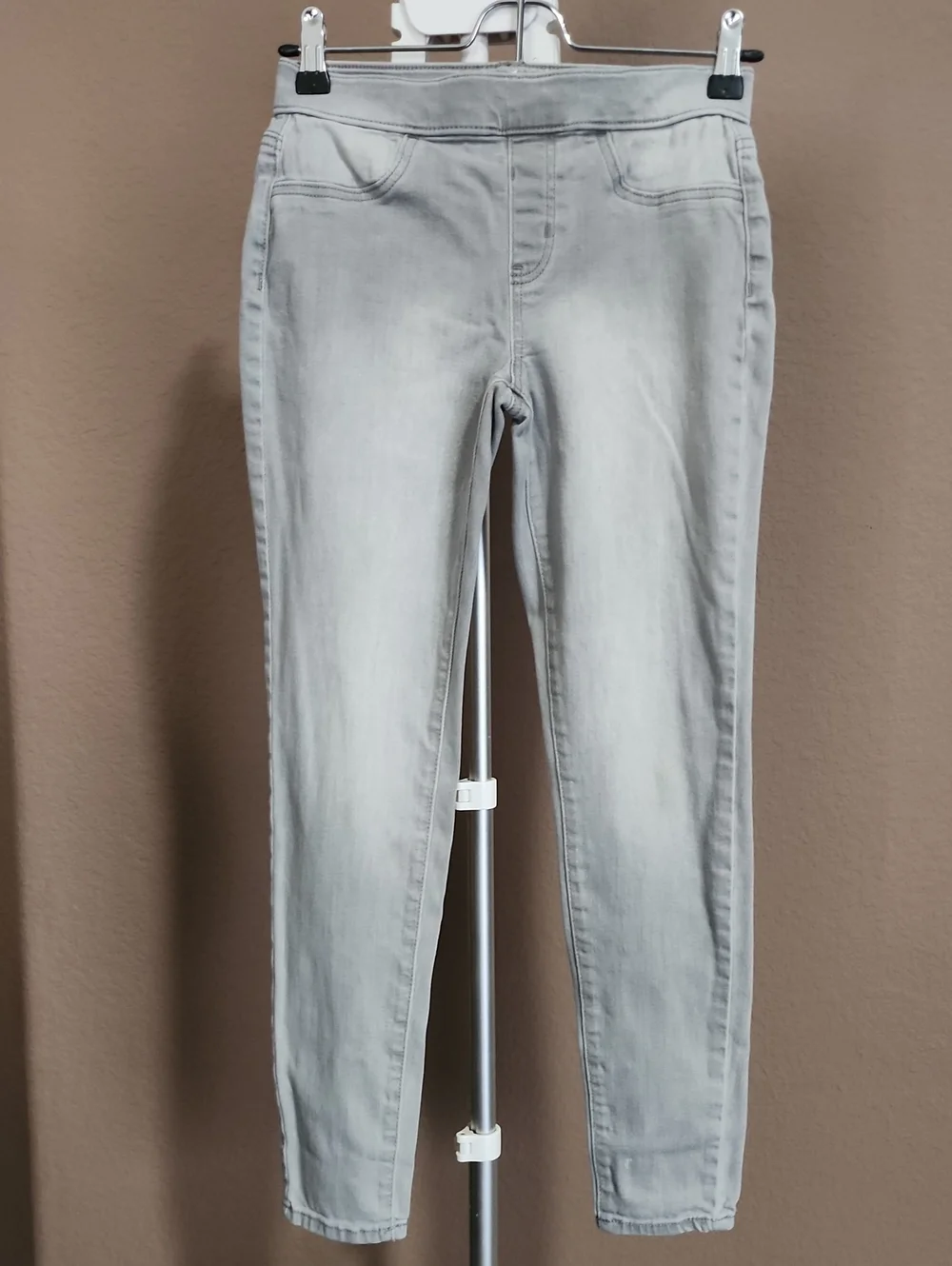Girl's Light Gray Denim Jeggings